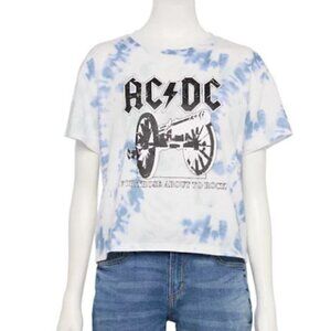 Vintage Style AC🗲DC Tie Dye Skimmer Tye Dye Blue T-shirt Size: L (Jr) NEW
